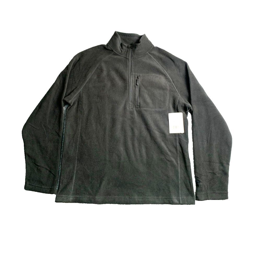 Starter‎ Jacket Adult Medium Black Winter Fleece Quarter Zip Outdoor Mens NWT